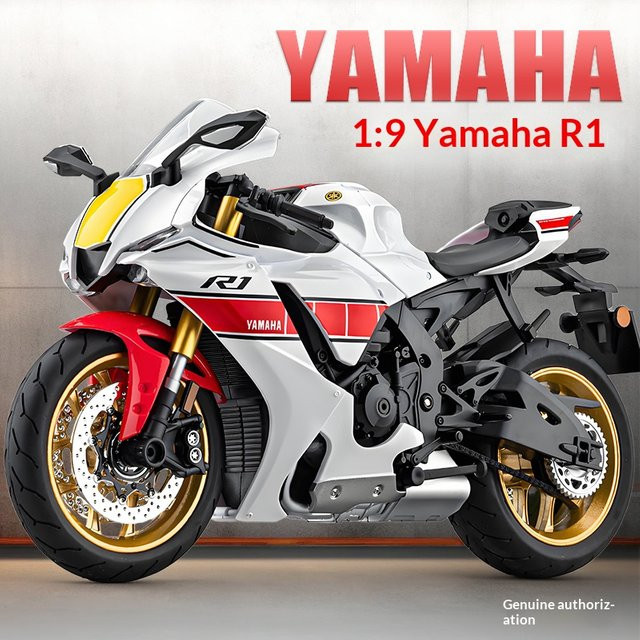 Maisto Yamaha R1 Motorradmodell, 1:9, Metall, Schwarz - Bild 1