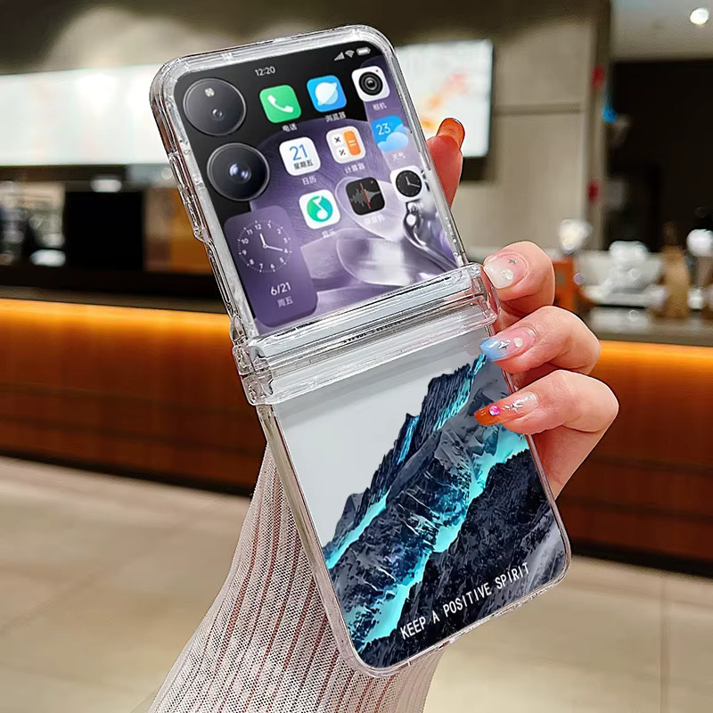 Stoßfeste transparente Handyhülle mit Schneeberg-Design für Xiaomi Mix Flip 5G - Bild 3