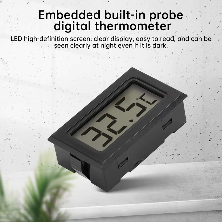 Gaqqee FY-10 Digitales LCD Thermometer mit Kabel als Temperatursensor und Temperaturtester in Schwarz - Bild 2