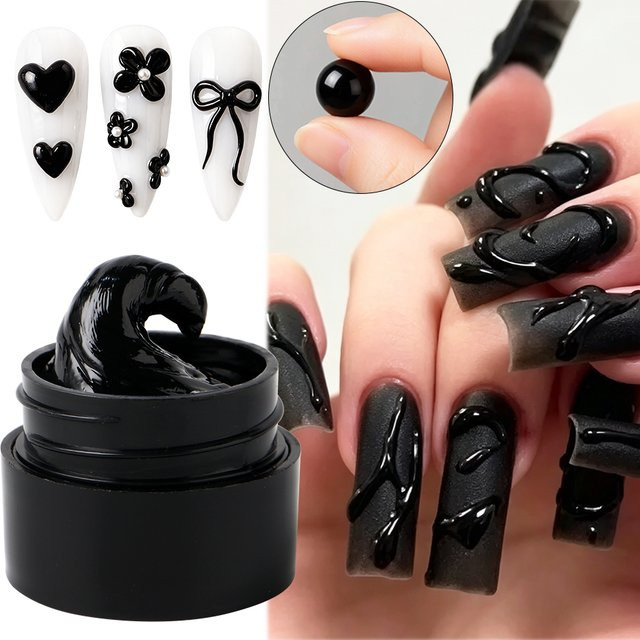 Full Beauty 3D-Modelliergel, Schwarz, 5 ml, Glänzend - Bild 1