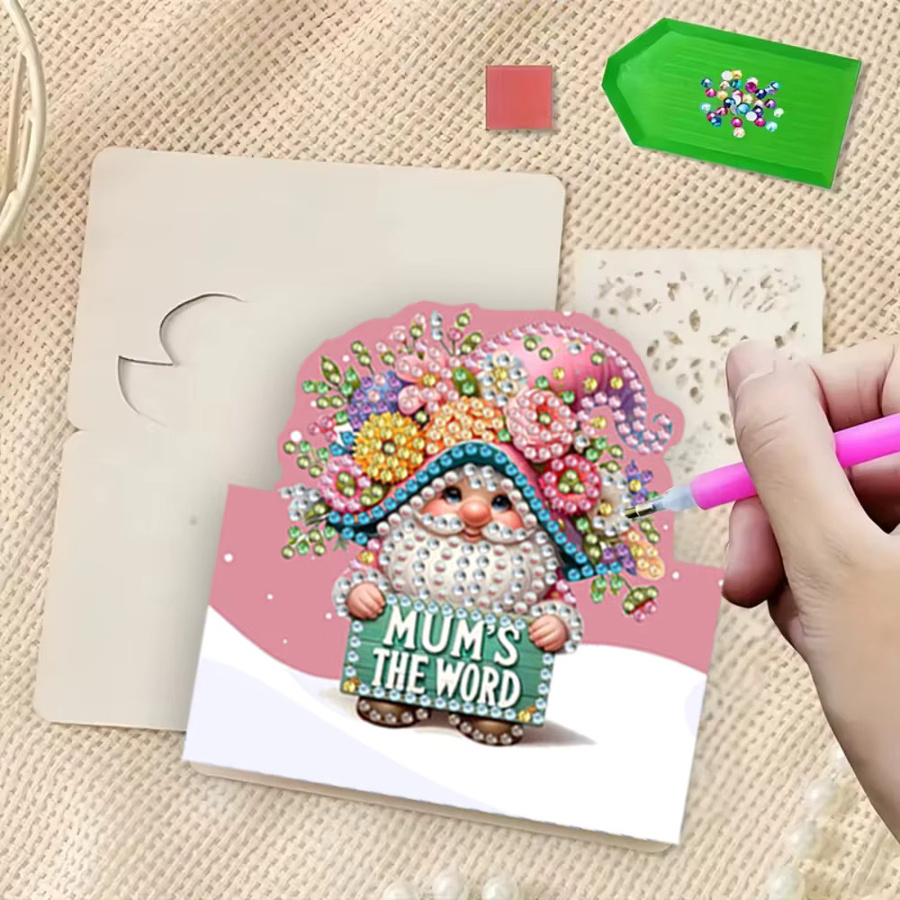 6-teiliges DIY Diamantmalerei Geburtstagskartenset mit Pop-up Effekt, bunt, aus Papier - Bild 2