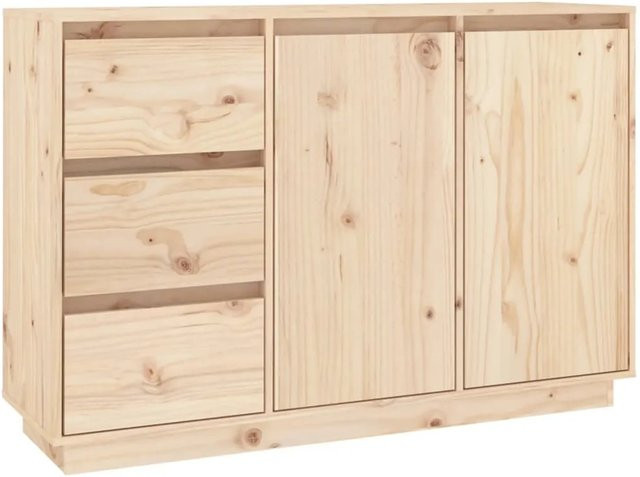 vidaXL Sideboard aus Massivholz Kiefer in Braun und Beige, B/T/H: 111 x 34 x 75 cm - Bild 1