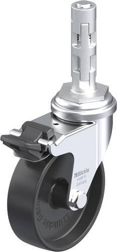Blickle LRA-POA 75G-FI-E01 Lenkrolle mit Feststeller in Schwarz und Silber, Rad-Durchmesser: 75 mm, Tragfähigkeit: 75 kg - Bild 1