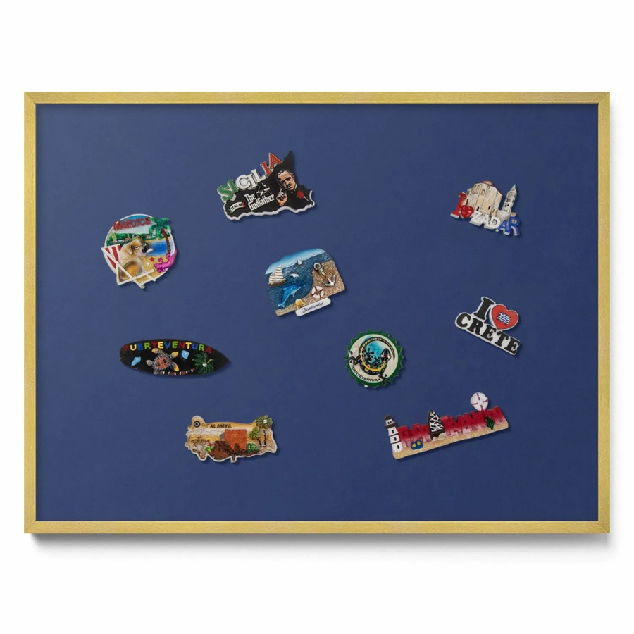 Tulup Magnettafel Dekorativ Bedruckt Marineblau mit Goldrahmen B: 80 cm, H: 60 cm - Bild 2