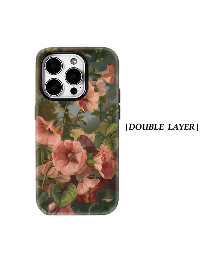 Potdemiel Magnetische Handyhülle mit Hollyhock Ölgemälde für iPhone 17 16 15 14 13 Pro Max Plus, Mehrfarbig - Bild 7