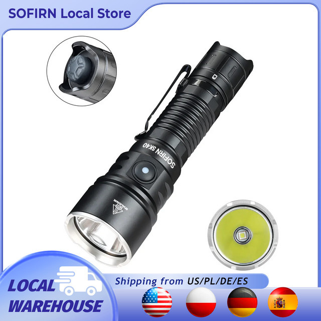 Sofirn SK40 SFT70 LED Taktische Taschenlampe in Schwarz mit 3200 lm und 580 m Reichweite, wiederaufladbar - Bild 1