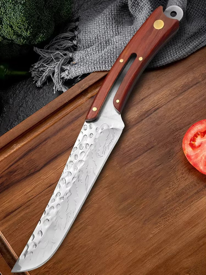 GuanQi Profi Boning Messer aus geschmiedetem Edelstahl in Silber mit Holzgriff - Bild 7