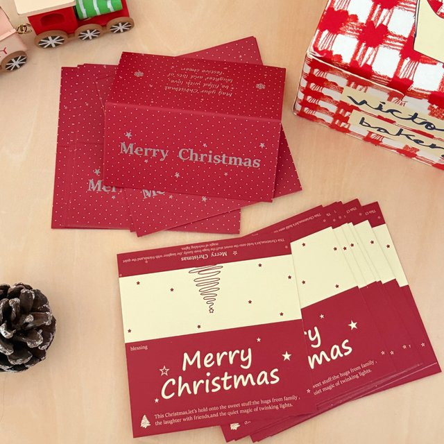 10 Stück Weihnachtskarten in roten versiegelten Beuteln zur Geschenkverpackung - Bild 1