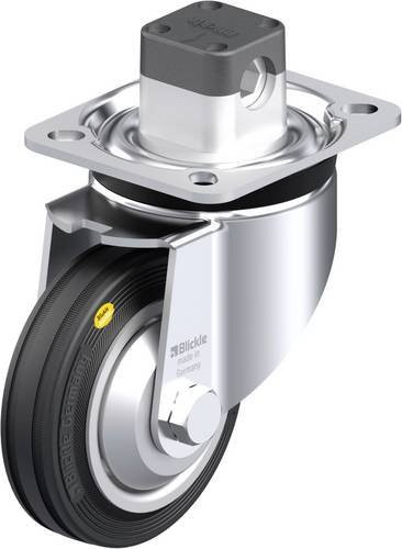Blickle Stahlblech-Lenkrolle LK-RD 100R-1-CS11-FA in Schwarz-Grau mit 100mm Rad-Durchmesser und 100kg Tragfähigkeit - Bild 1