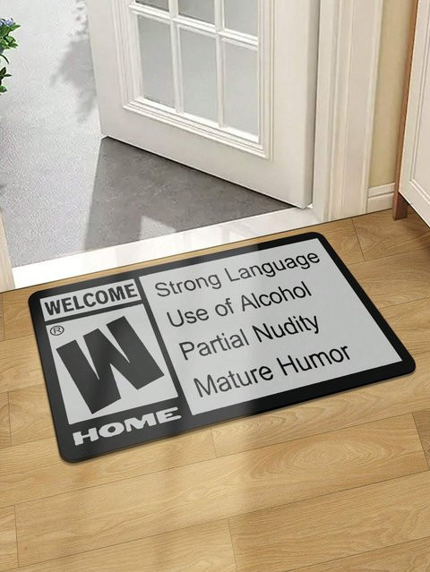 VIKAMA Willkommen Fußmatte aus Kristallsamt, waschbarer Teppich für den Hauseingang und das Schlafzimmer, B/T: 60 x 40 cm - Bild 1