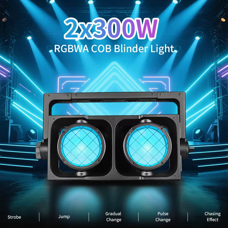 AICPOSE 2x300W RGBAW 5-in-1 COB Blinder LED Bühnenbeleuchtung IP65 Wasserdicht Schwarz - Bild 5