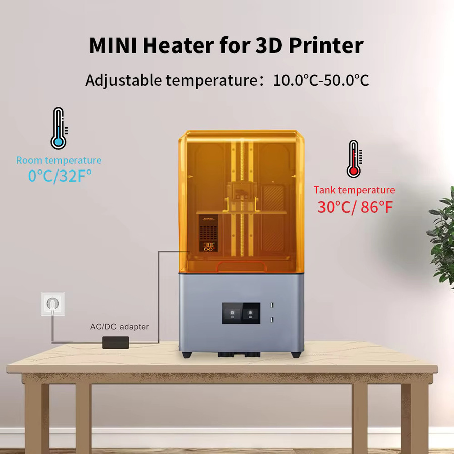T-Trees Heizung mit Thermostat und Temperaturregelung für Harz LCD 3D Drucker kompatibel mit ELEGOO, ANYCUBIC und CREALITY LCD DLP - Bild 2