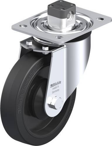 Blickle Lenkrolle L-POEV 161KA-CS11 mit Feststeller in Schwarz und Grau, Rad-Durchmesser: 160 mm, Tragfähigkeit: 320 kg - Bild 1