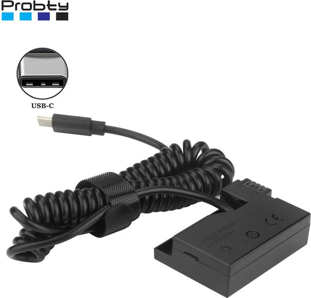 DR-E8 LP-E8 Dummy-Akku mit USB-C-Kabel als Ersatz für Canon EOS 550D 600D 650D 700D DSLR-Kameras in Schwarz - Bild 1