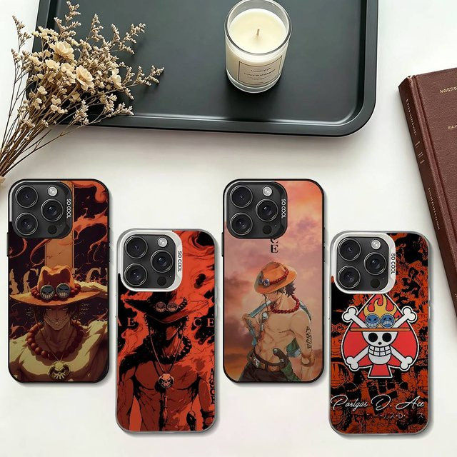 Stoßfeste iPhone Hülle One Piece Portgas D. Ace in Silber und Multicolour für Apple iPhone 17 16 15 14 13 12 11 Pro Max - Bild 1