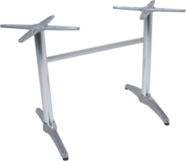 DELUKE Tischgestell LARA Doppelwangen aus Aluminium in Silber matt, B/T/H: 72 x 60 x 102 cm - Bild 1