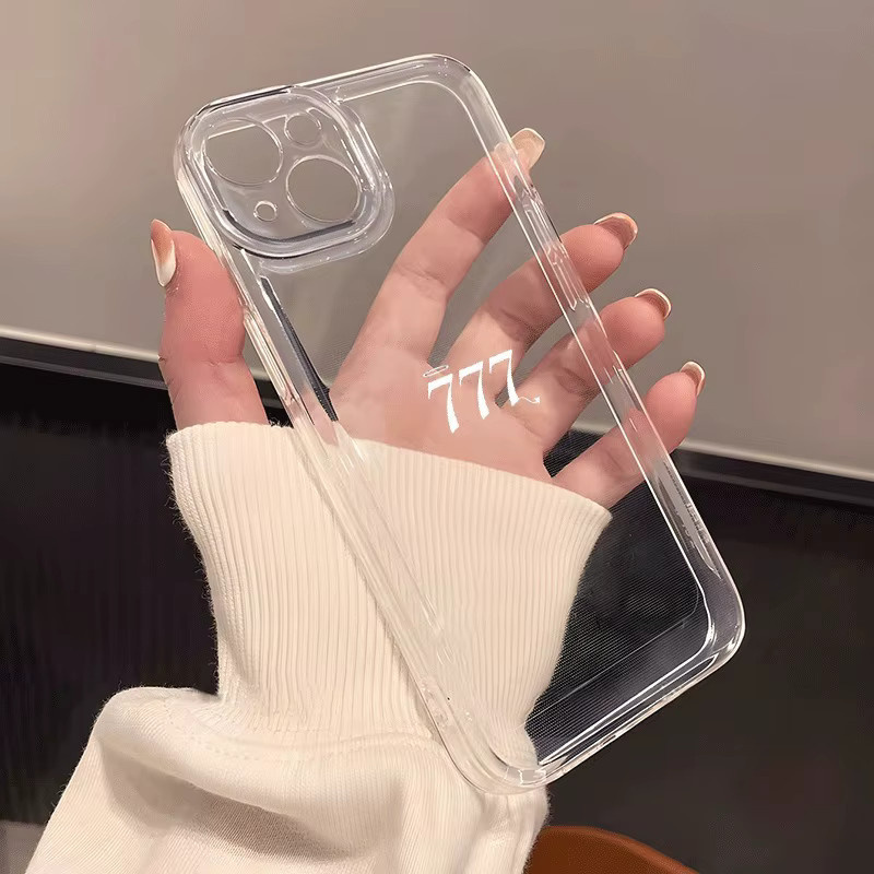 Transparente TPU-Handyhülle mit weißem 777 Muster für iPhone 11 bis iPhone 17 Pro Max Serie - Bild 2