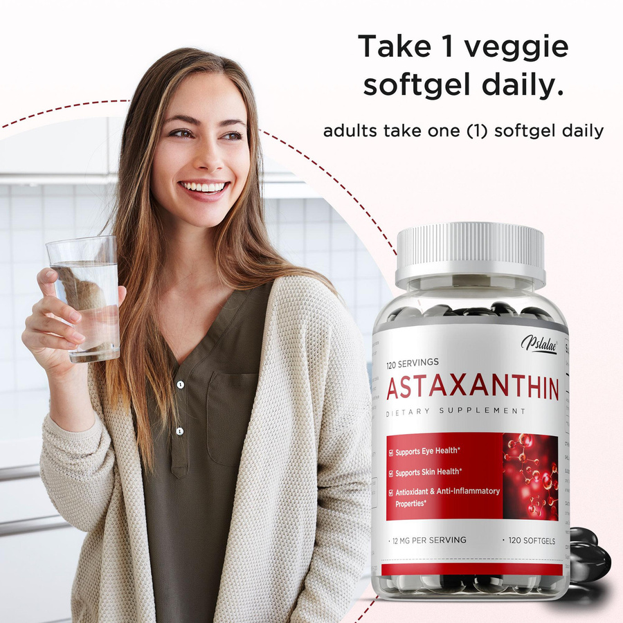 Pslalae Astaxanthin 12mg Nahrungsergänzungsmittel, Unisex - Bild 2