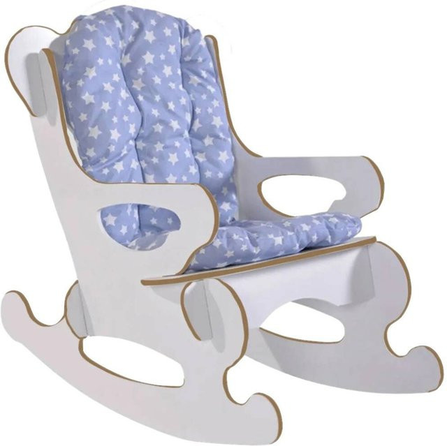 Schaukelstuhl für Kinder von moebel17 in Weiß und Blau, B/H/T: 45 x 61 x 70 cm - Bild 1