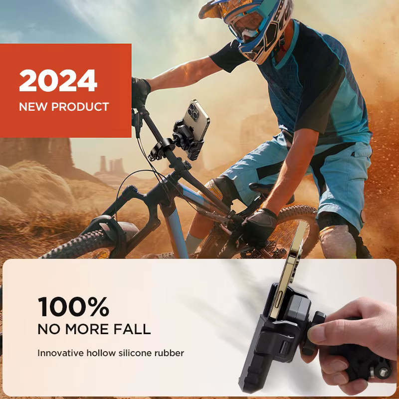 Joyroom Fahrrad und Motorrad Handyhalterung mit 360 Grad Drehung für Smartphones von 3,5 bis 8 Zoll in Schwarz - Bild 3