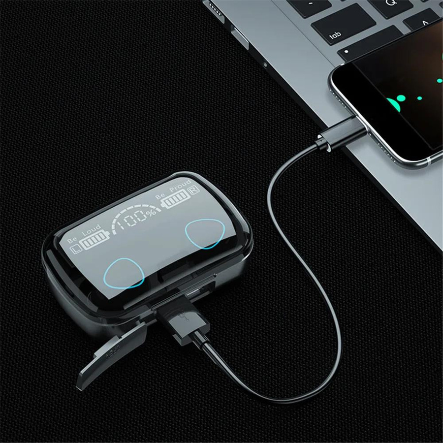 Kebidumei Kabellose In-Ear Bluetooth-Kopfhörer mit HiFi-Stereo und Geräuschreduzierung sowie LED-Anzeige in Schwarz - Bild 3
