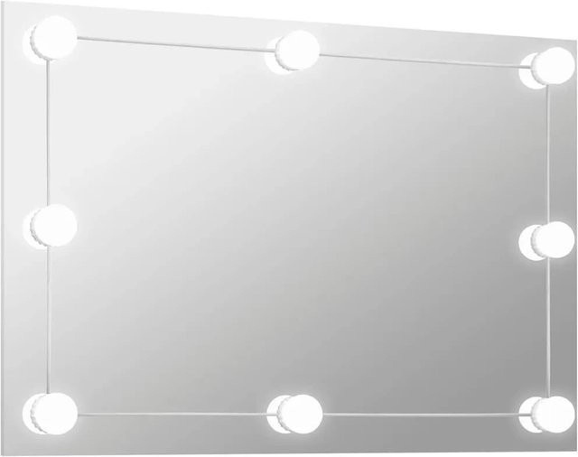 vidaXL Wandspiegel mit LED-Beleuchtung in Silber, rechteckig, Glas, Breite: 60 cm, Höhe: 60 cm - Bild 1