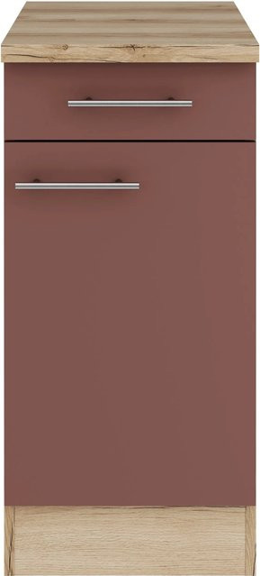 OPTIFIT Bari407 Küchen-Unterschrank in Rostrot mit modernem Design aus melaminbeschichteter Qualitätsspanplatte, Breite: 40 cm - Bild 1