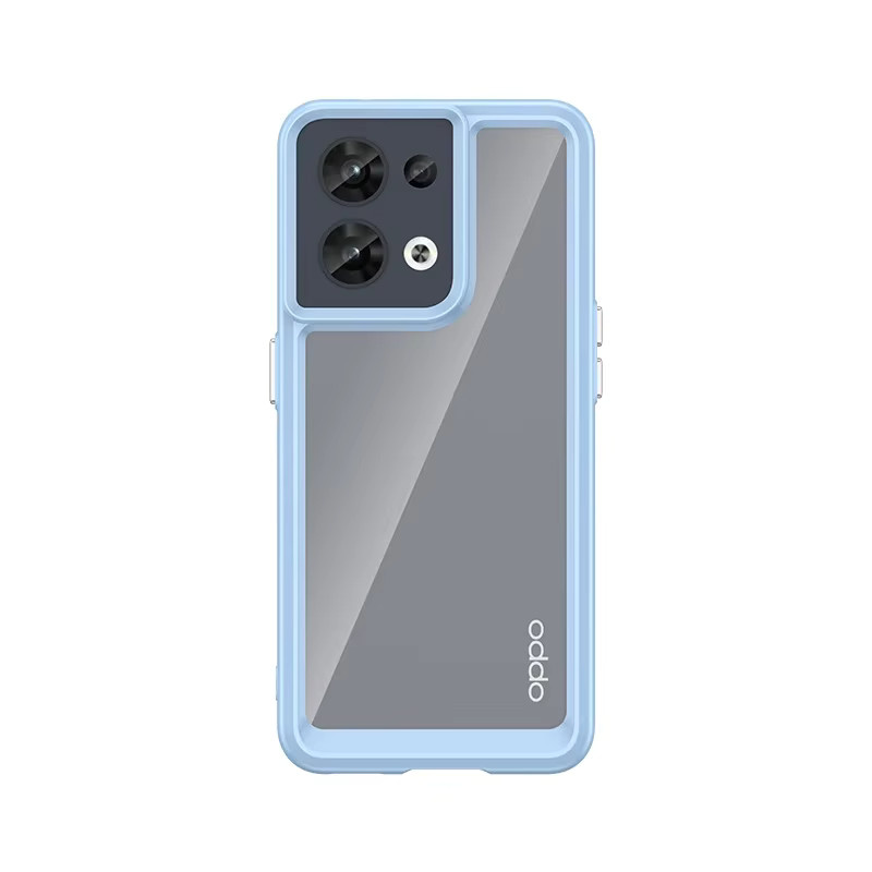 Stoßfeste Handyhülle für Oppo Reno 7, Reno 8 Pro, Reno T und Reno 10 5G mit TPU-Rahmen und Acryl-Rückseite in Schwarz - Bild 2