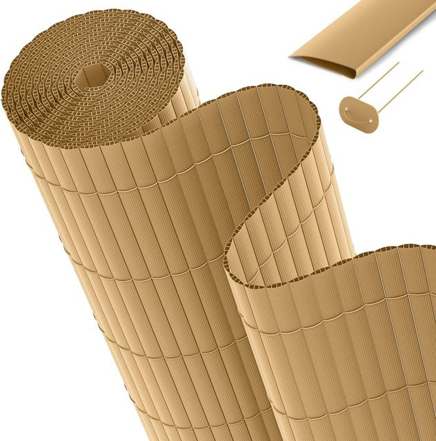 Sol Royal PVC Sichtschutz für Balkon und Zaun SolVisionP12 in Bambus-Optik, Breite: 90 cm, Höhe: 300 cm - Bild 1