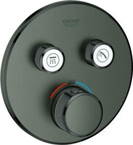 Grohe Fertigset Grohtherm Smartcontrol Duscharmatur in Matt Schwarz mit 2 Absperrventilen - Bild 1