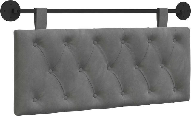 vidaXL Wandpaneel gepolstert aus Samt in Dunkelgrau, B/H/T: 110 x 55 x 7 cm - Bild 1
