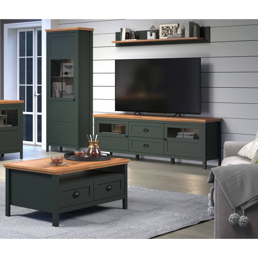Couchtisch Stanton von Evoke Coast in Tannengrün und Eiche Nachbildung mit modernem Design, B/H/T: 101 x 45 x 60 cm - Bild 2