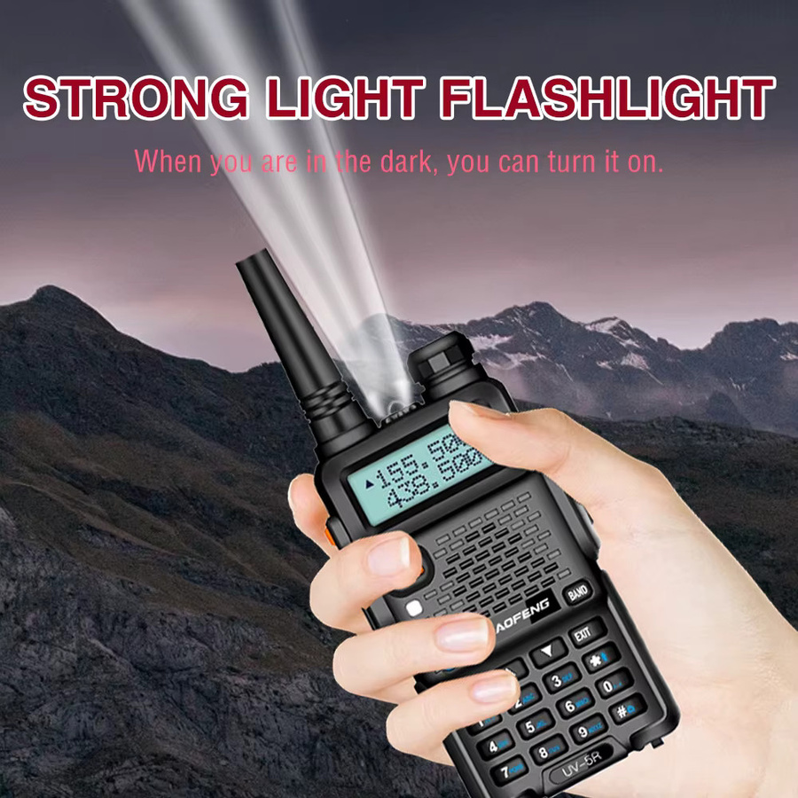 Baofeng UV-5R Dual-Band Walkie-Talkie VHF/UHF 5W Tragbares Langstrecken-Funkgerät mit 128 Kanälen in Schwarz - Bild 4