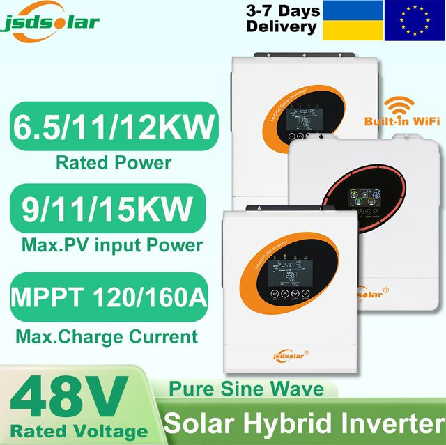Jsdsolar Hybrid-Solarwechselrichter 48V 12KW Off-Grid-Wechselrichter mit MPPT und WIFI in Weiß - Bild 1