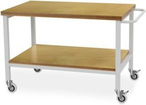 Bedrunka+Hirth Transportwagen mit 2 Buche-Multiplexplatten, Farbe: Weiß, B/T/H: 120 x 75 x 85,9 cm - Bild 1