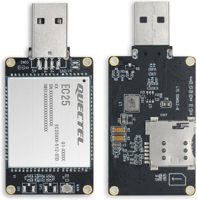 Quectel LTE Cat 4G USB Dongle Modem Schwarz mit EC25 Modul USB 2.0 - Bild 1