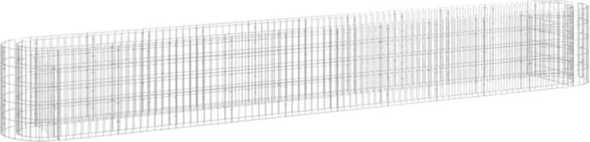 Gabionen-Hochbeet aus verzinktem Eisen von Vidaxl, B/T/H: 400 x 50 x 50 cm - Bild 1