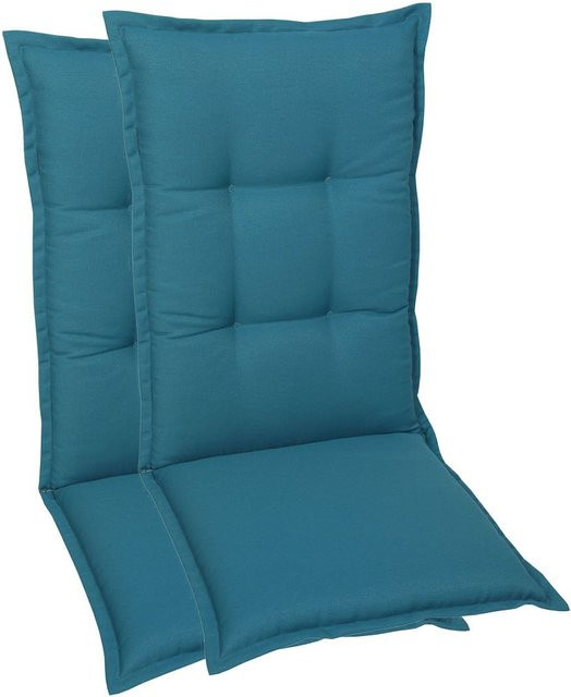 GO-DE TEXTIL Gartenauflage Uni 2er Set Mittellehner in Petrol aus Polyester - Bild 1