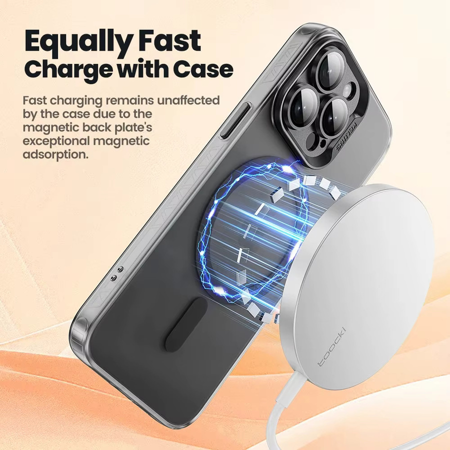 Toocki Matte Magnetic MagSafe Wireless Charging Case für iPhone 15 14 13 12 Pro Max Plus in Purple mit Linsenschutz und stoßfestem Design - Bild 3