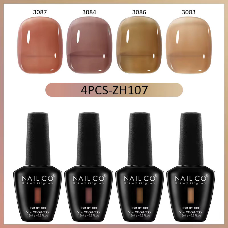 Nailco Nagellack Gel Polier-Kit, Gel Farbe Gel, 4 Stück, 15 ml - Bild 2