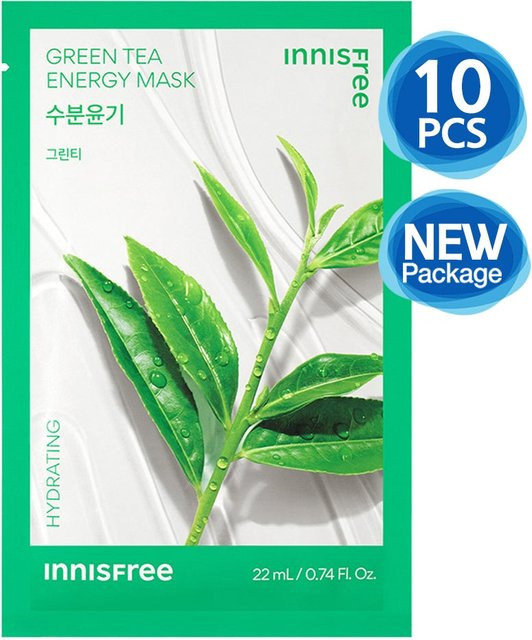 INNISFREE Green Tea Energiemaske, 10 Stück, 22 ml, Unisex - Bild 1