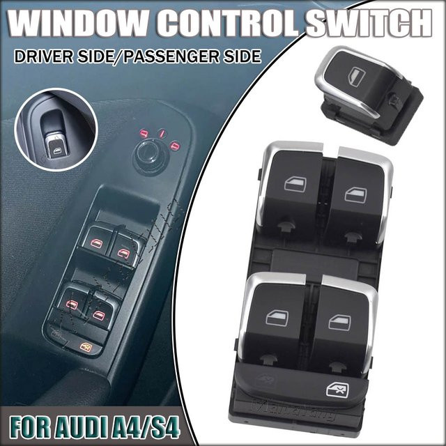 Malcayang Elektrischer Fensterheber-Hauptschalter in Schwarz für Audi A4 S4 B8 A5 Q5 A4 Allroad Quattro 8KD959851 8KD959855 - Bild 1