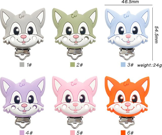 3er-Set Lcmombay Fuchs Silikon-Schnullerclips in Multicolour, BPA-frei Schnullerketten-Zubehör für Baby-Beißpflege - Bild 1