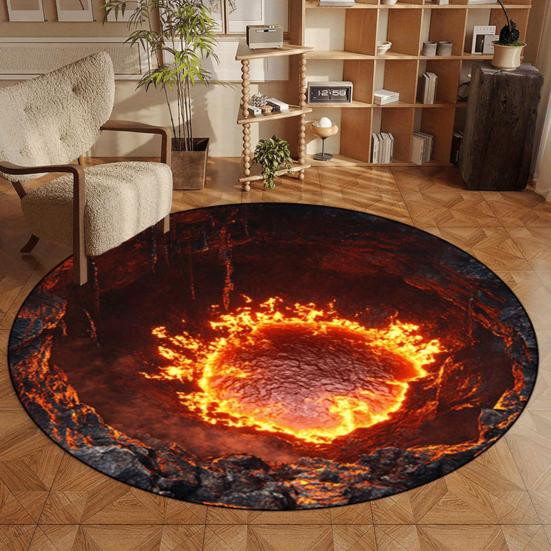 Home Textile Star 3D Loch Teppich mit realistischer Optik, runder Bereichsteppich aus Polyester, waschbar und rutschfest, Multicolour, Durchmesser: 40 cm - Bild 6