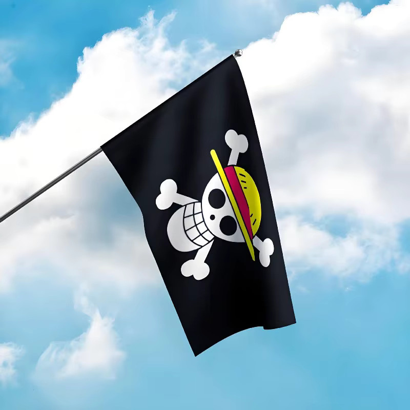 Bandai One Piece Piraten-Schädel-Flagge Wanddekoration Schwarz B: 150 cm, H: 90 cm - Bild 2