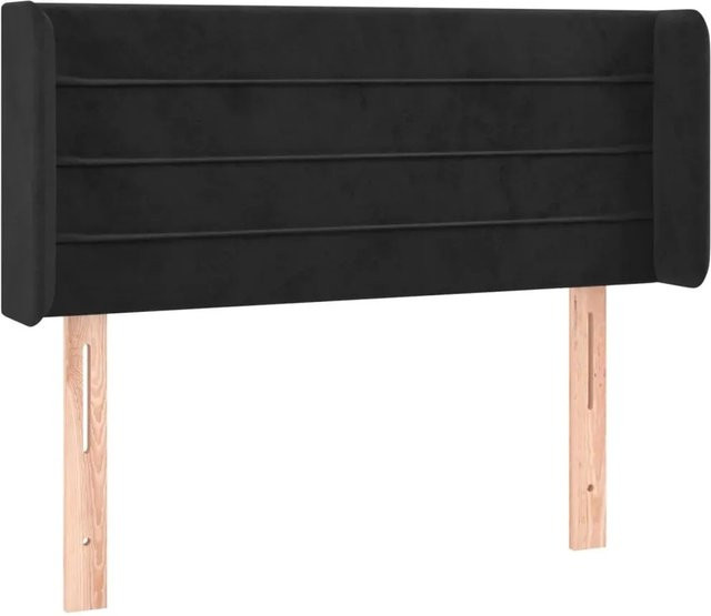 vidaXL LED Kopfteil in Schwarz aus Samt mit USB-Ladeanschluss, B: 83 cm, T: 16 cm, H: 78-88 cm - Bild 1