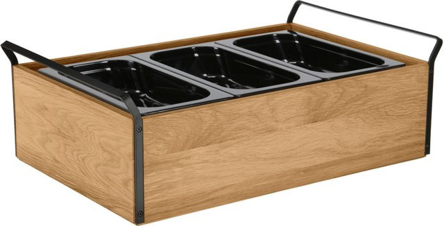 VEGA Buffet-Kühltablett Esino hoch in Eiche/Schwarz, rechteckig, B/T/H: 61,9 x 38,6 x 20,9 cm - Bild 1