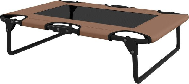 PawHut Erhöhtes Hundebett klappbar für kleine und mittelgroße Hunde, atmungsaktive Hundeliege mit Netzdesign für Outdoor und Garten, Farbe: Kaffee, B/T/H: 75 x 51 x 18 cm - Bild 3
