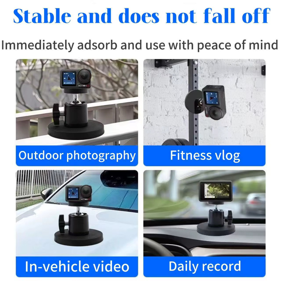 Magnetische Gimbita-Halterung mit Auto-Magnetfuß für GoPro Action 6, GoPro Action 5 Pro und DJI Pocket 3 in Schwarz - Bild 4