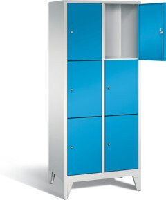 C+P Garderobenschrank Classic mit Soft-Close-Türen und Schloss, Front Lichtblau, Korpus Lichtgrau, H x B x T: 185 x 81 x 50 cm - Bild 1